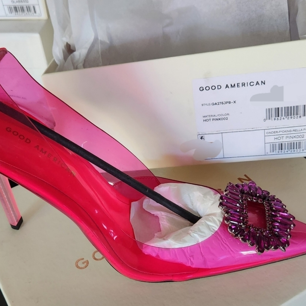 GOOD AMERICAN  CINDER-F*CKING-RELLA PUMP - HOT PINK 002 -Size 13 - Picture 10 of 10
